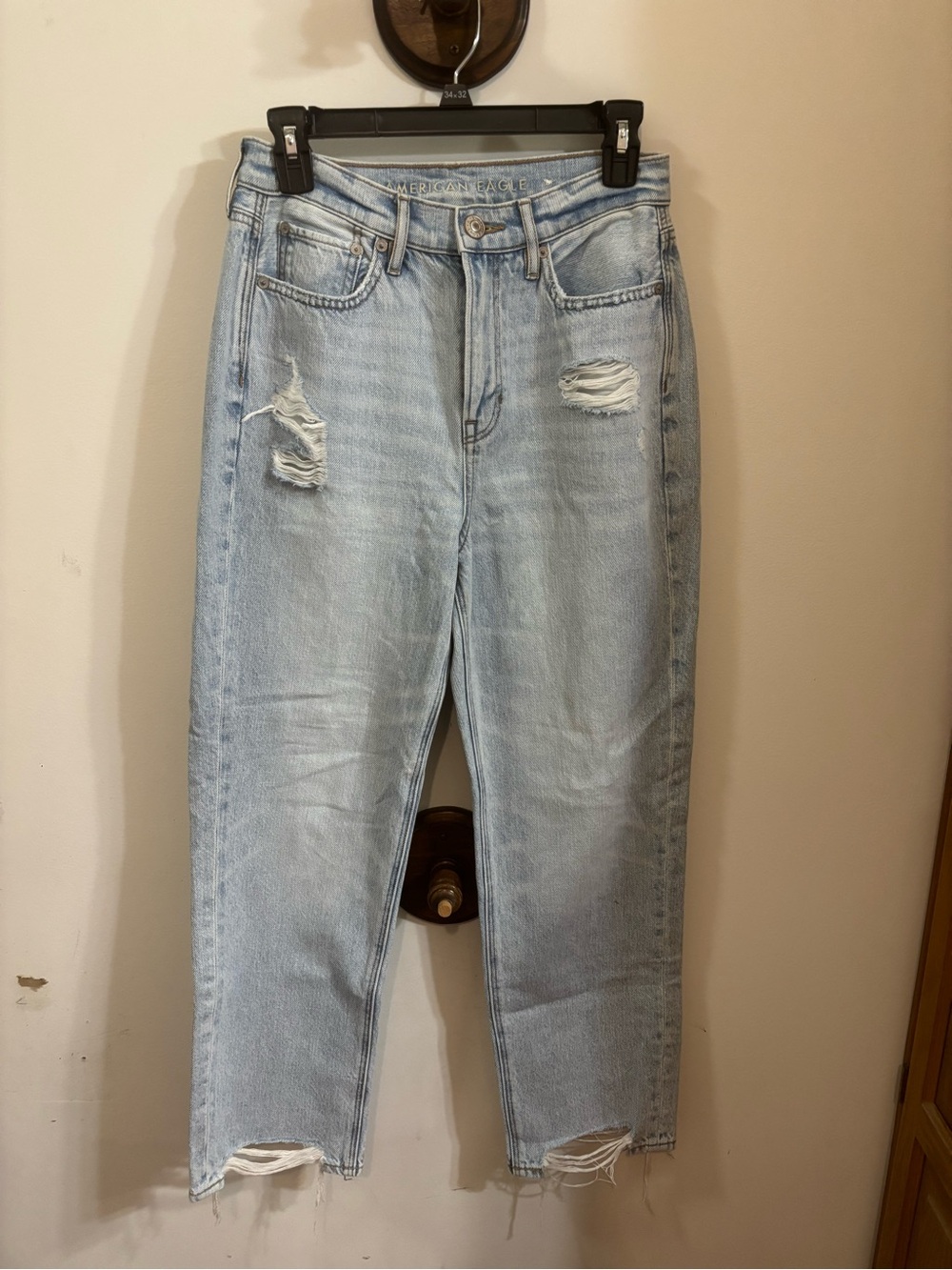 American Eagle Outfitters Light Blue Boyfriend Jeans with Distressing